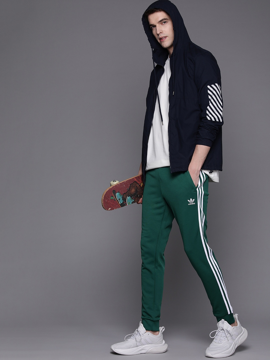 

ADIDAS Originals Sst Tp Striped Slim Fit Track Pants, Green
