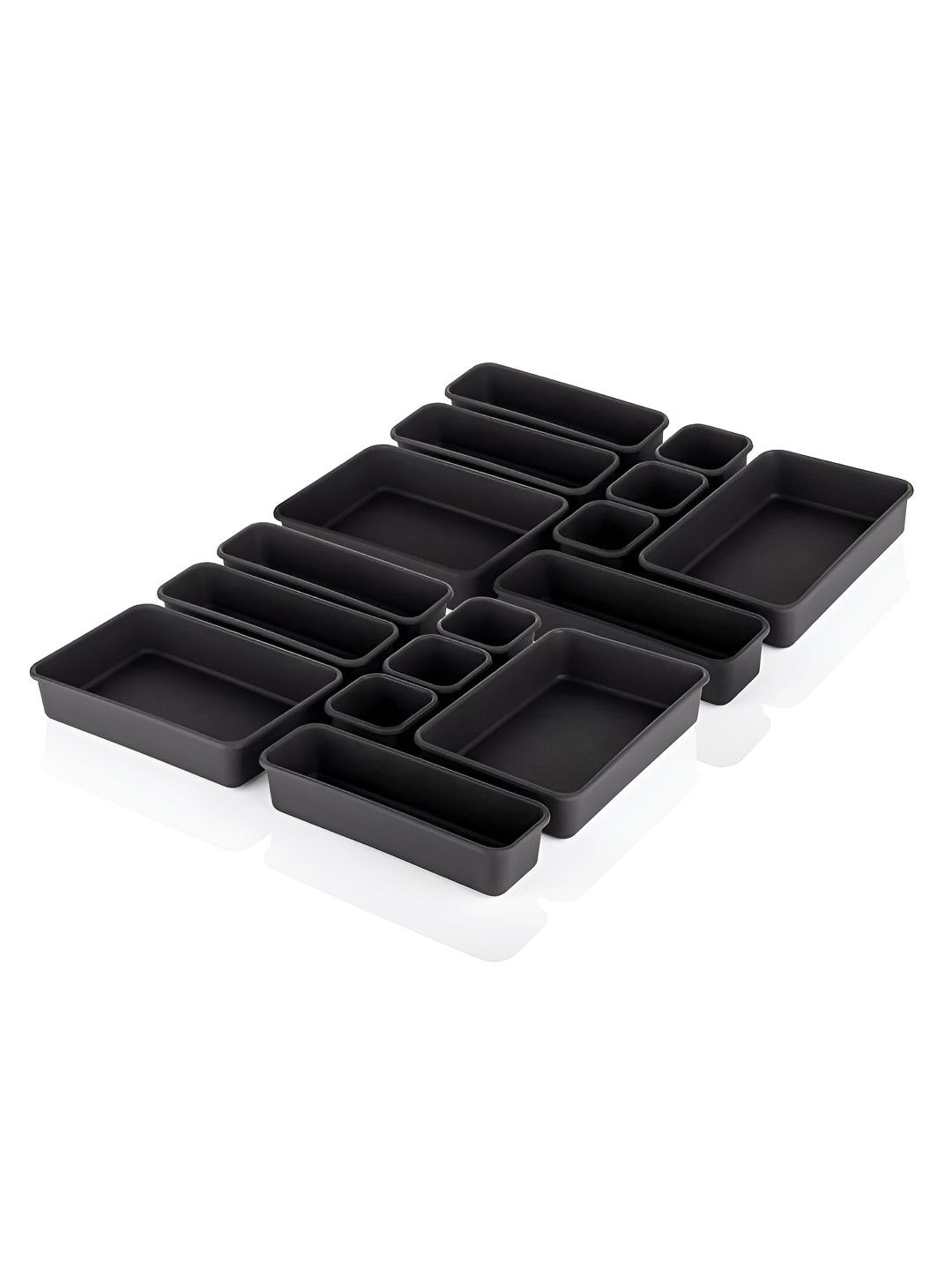 

Kuber Industries Black 16 Pieces Reusable Desk Organiser Organisers