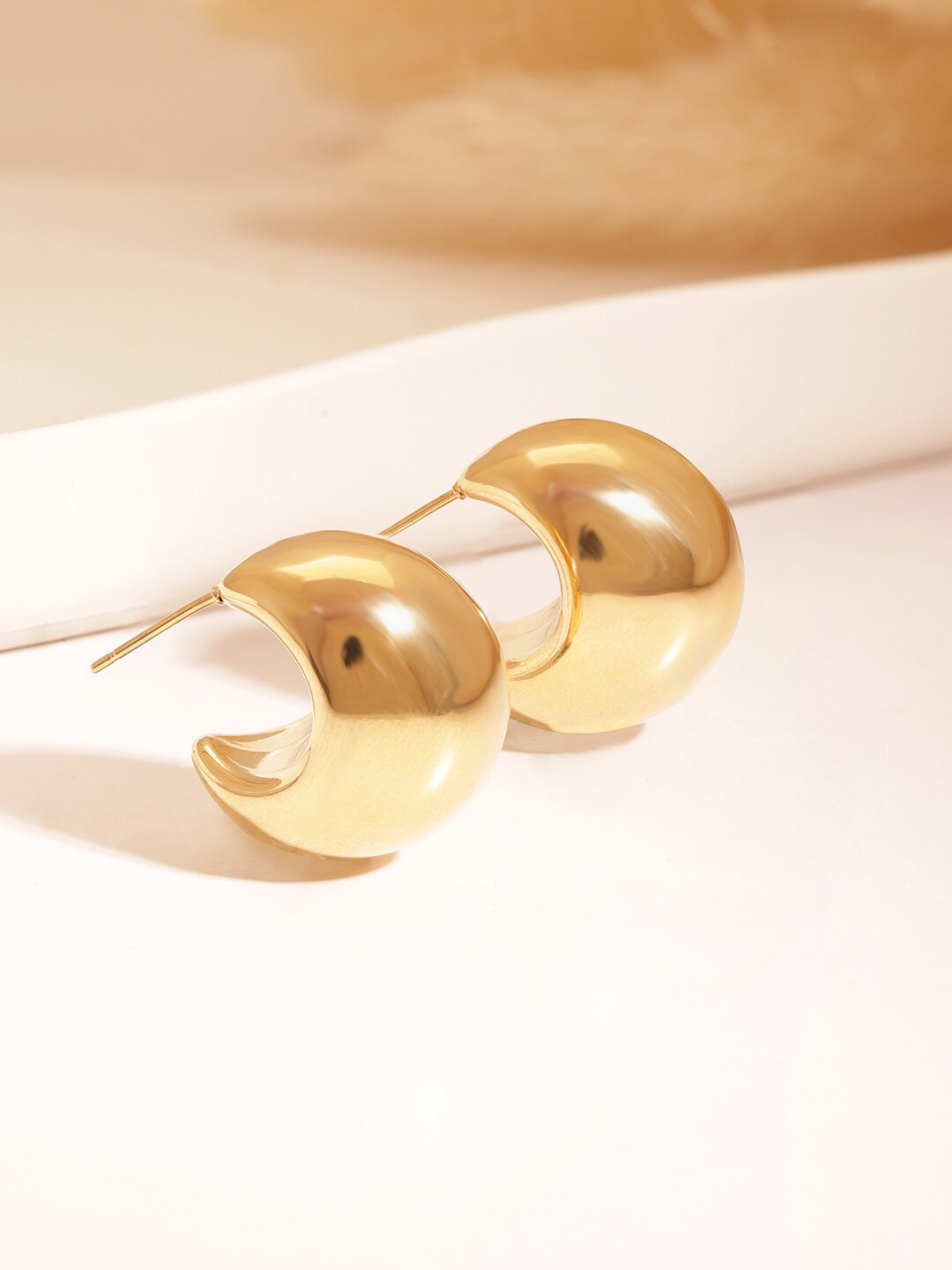 

Rubans Voguish 18K Gold Plated Stainless Steel Anti-Tarnish Waterproof Stud Earrings