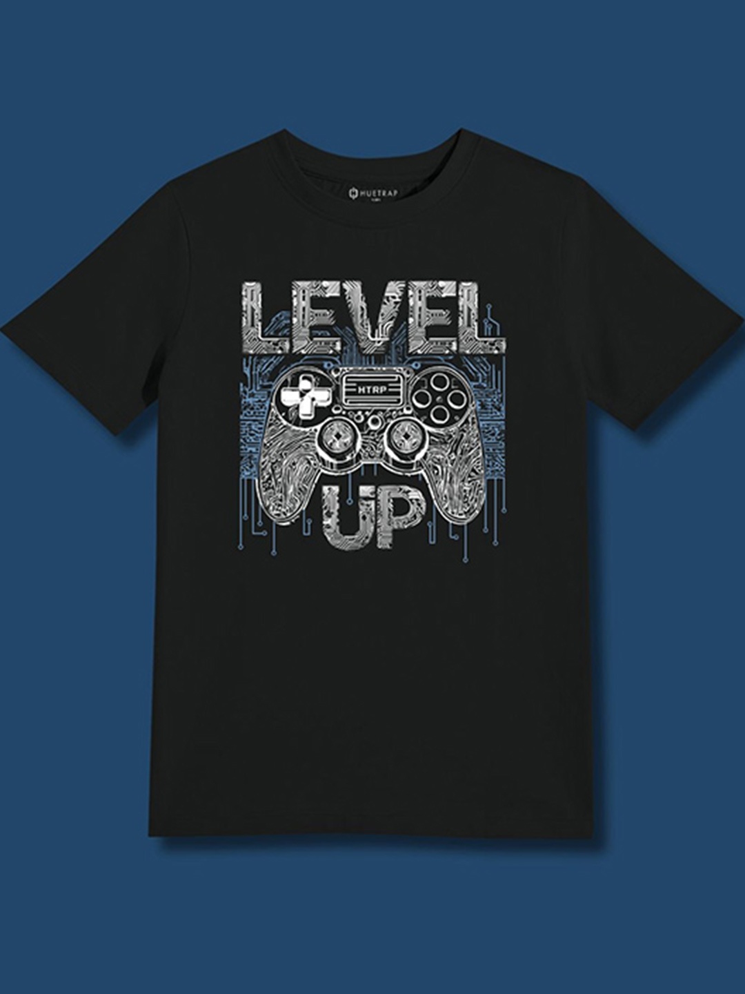 

Huetrap Boys Graphic Printed Pure Cotton T-shirt, Black