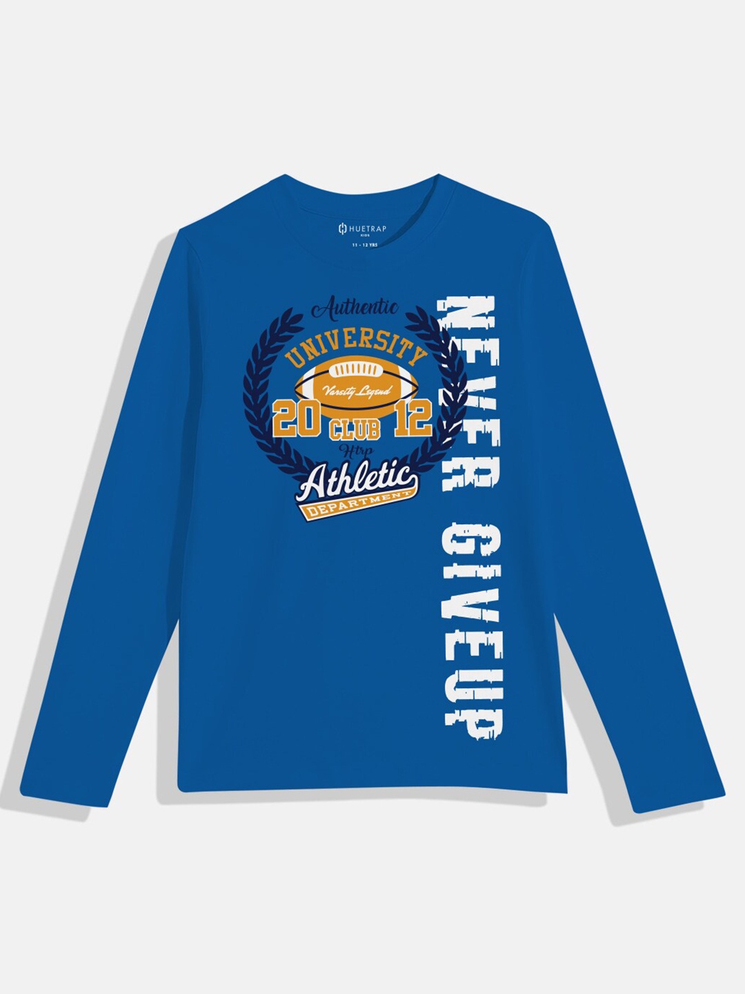 

Huetrap Boys Typography Printed Applique T-shirt, Blue
