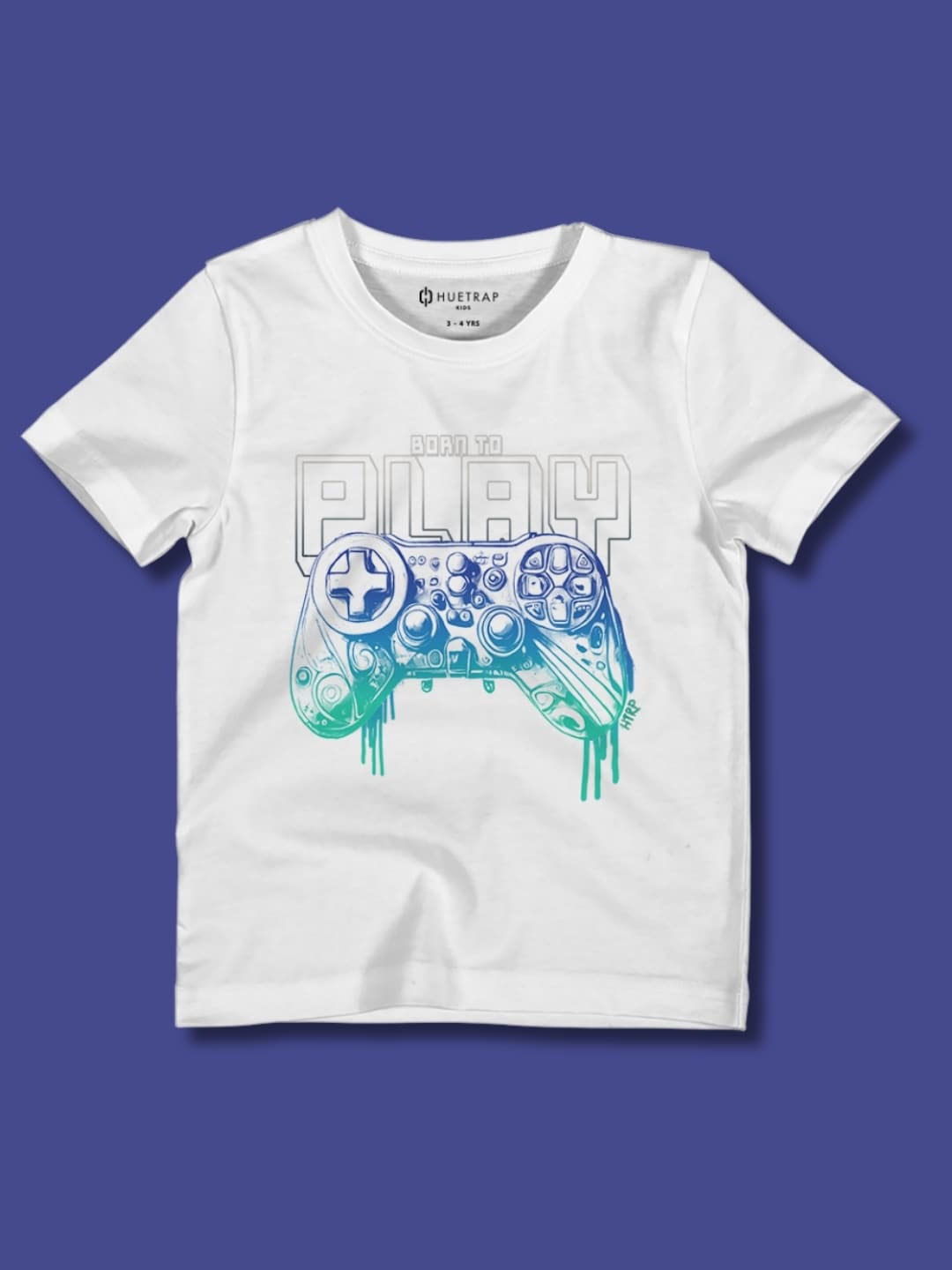 

Huetrap Boys Printed Raw Edge T-shirt, White