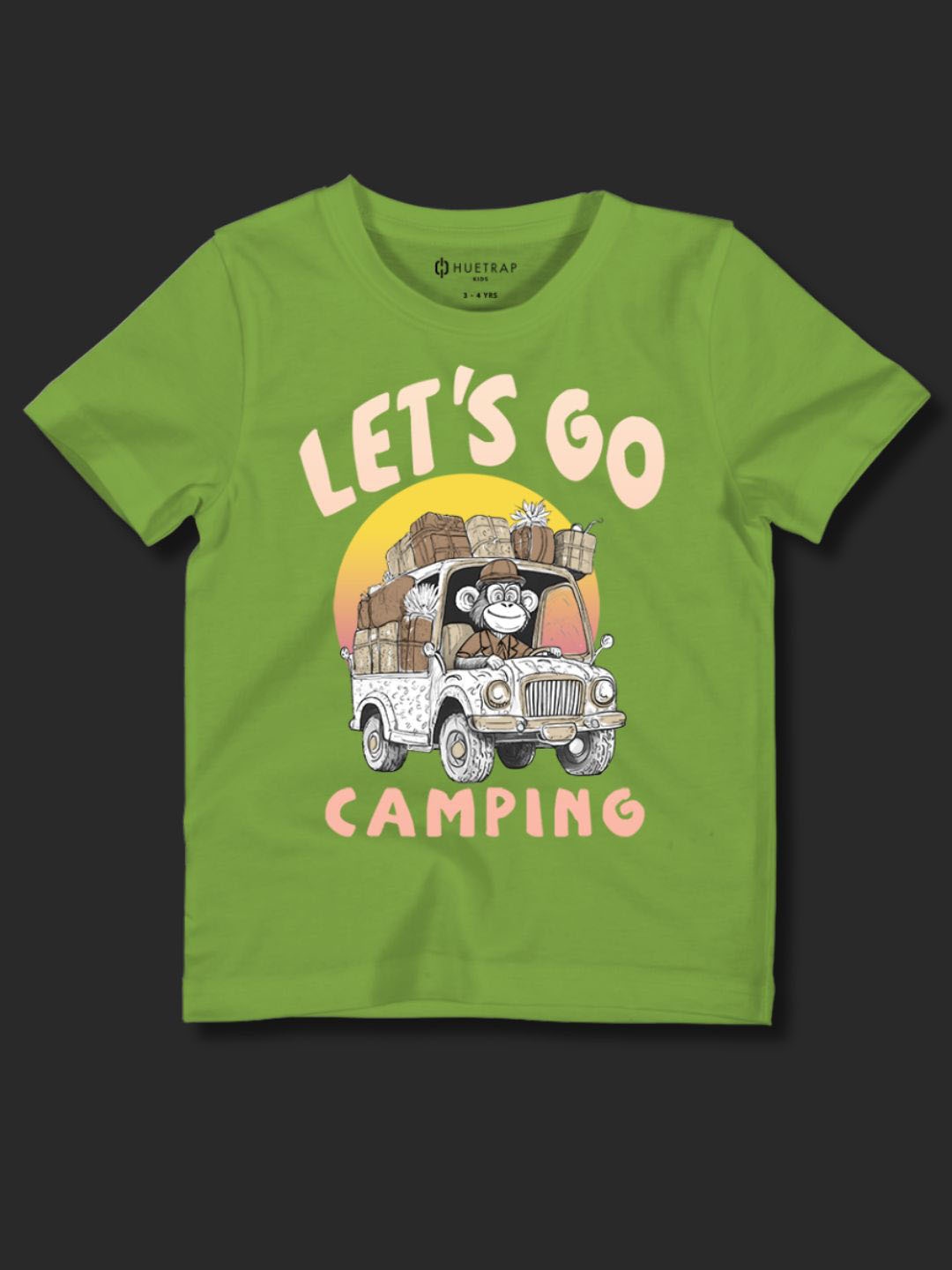 

Huetrap Boys Typography Printed Applique T-shirt, Green