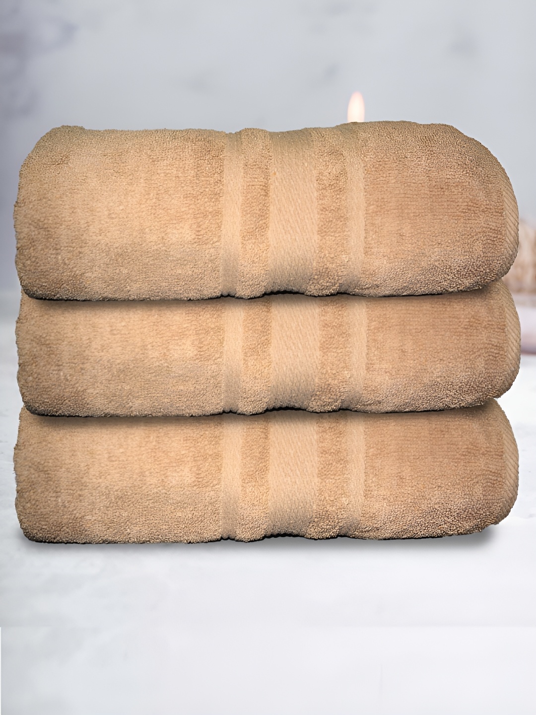 

Athom Living Beige 3 Pcs Cotton 500 GSM Bath Towels