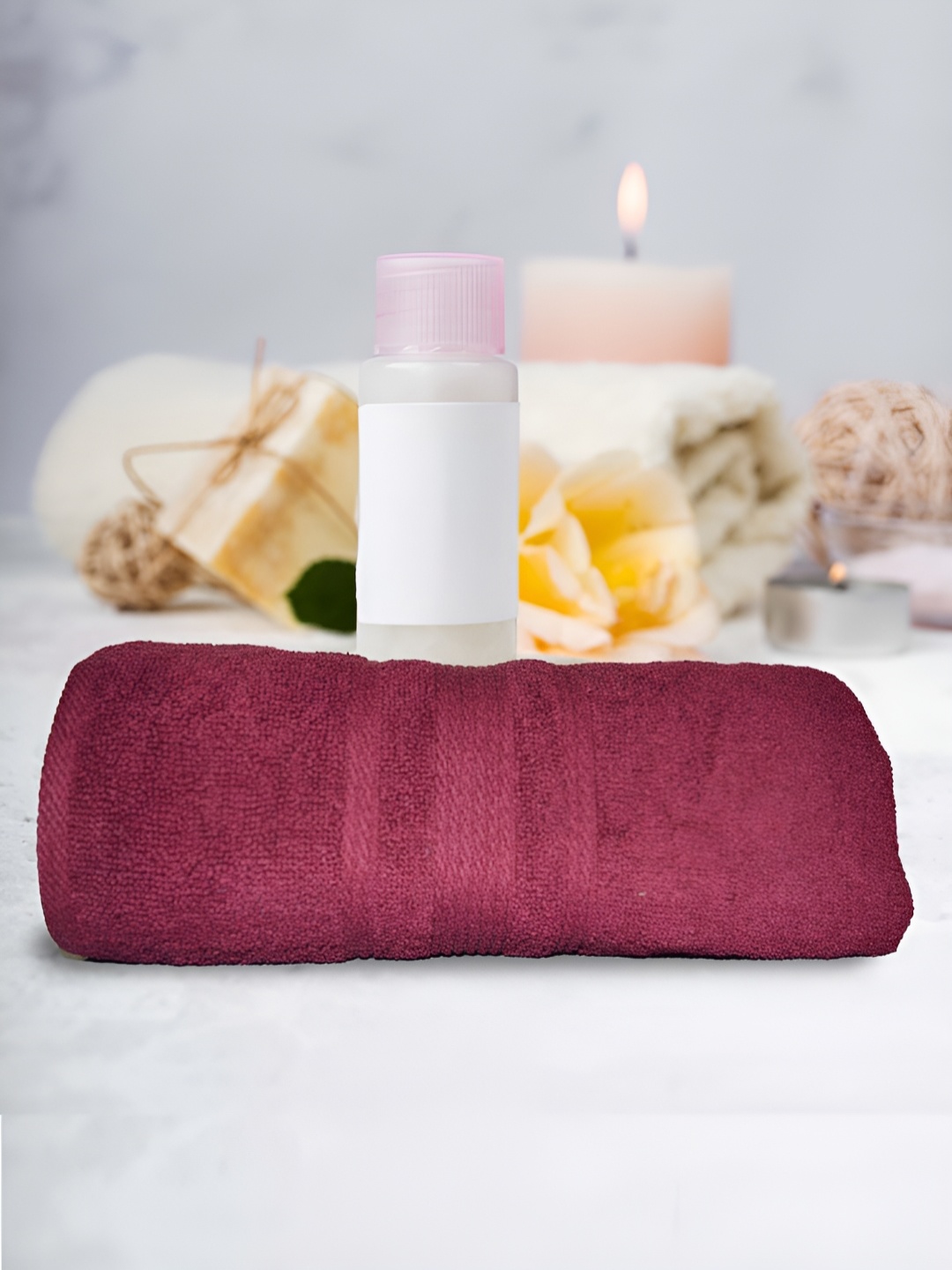 

Athom Living Maroon Terry Cotton 500 GSM Bath Towels