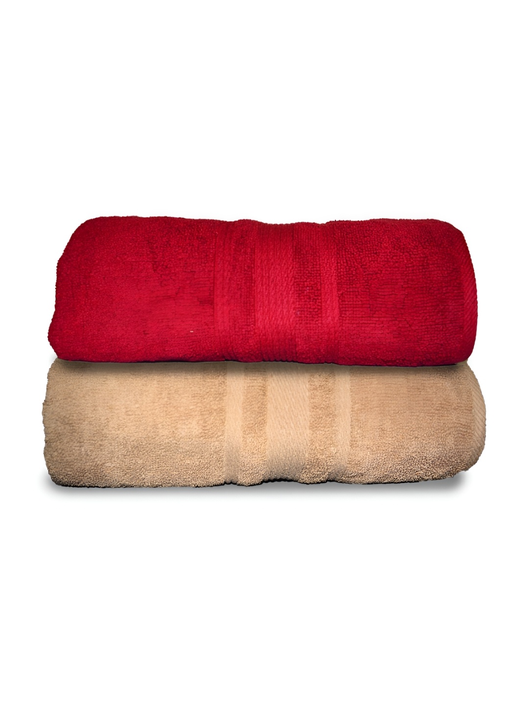 

Athom Living Red & Beige 2 Pieces Terry Cotton 500 GSM Bath Towels