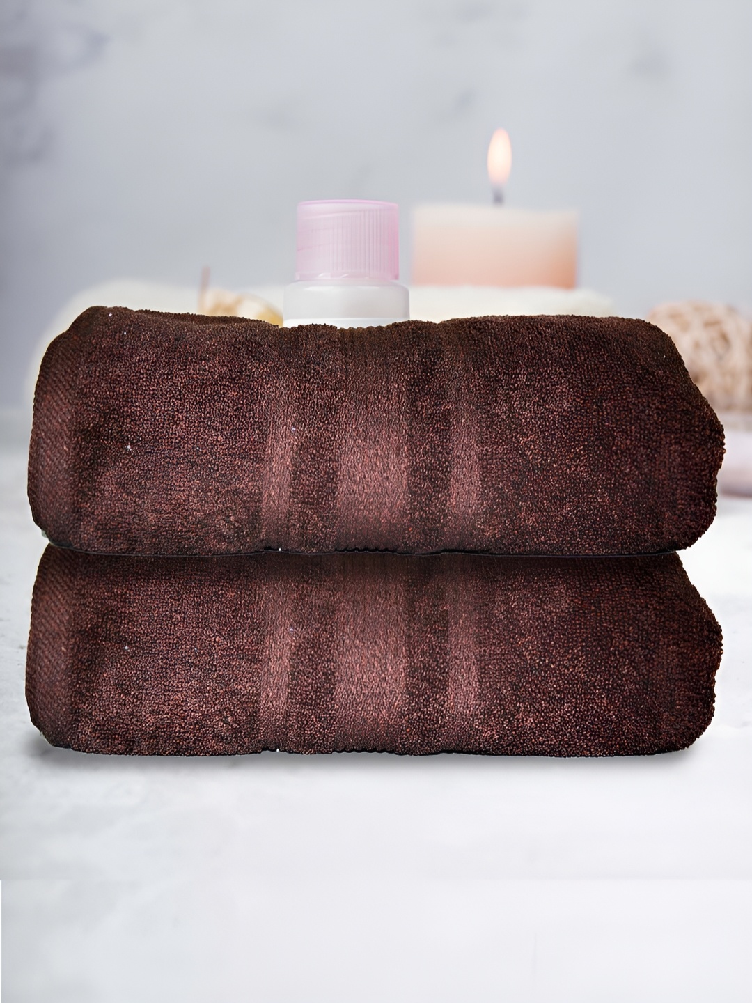 

Athom Living Brown 2 Pieces Terry Cotton 500 GSM Bath Towels