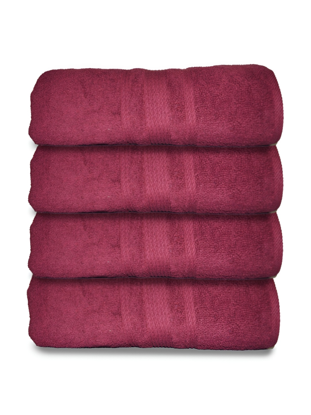 

Athom Living Maroon 4 Pieces Terry Cotton 500 GSM Bath Towels