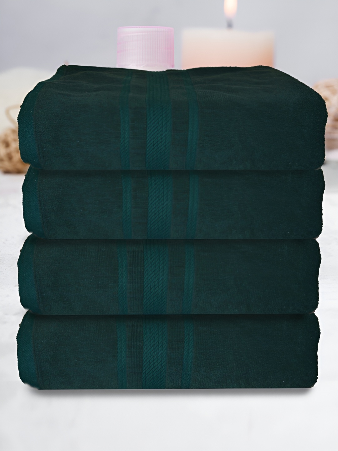 

Athom Living Green 4 Pieces Terry Cotton 500 GSM Bath Towels