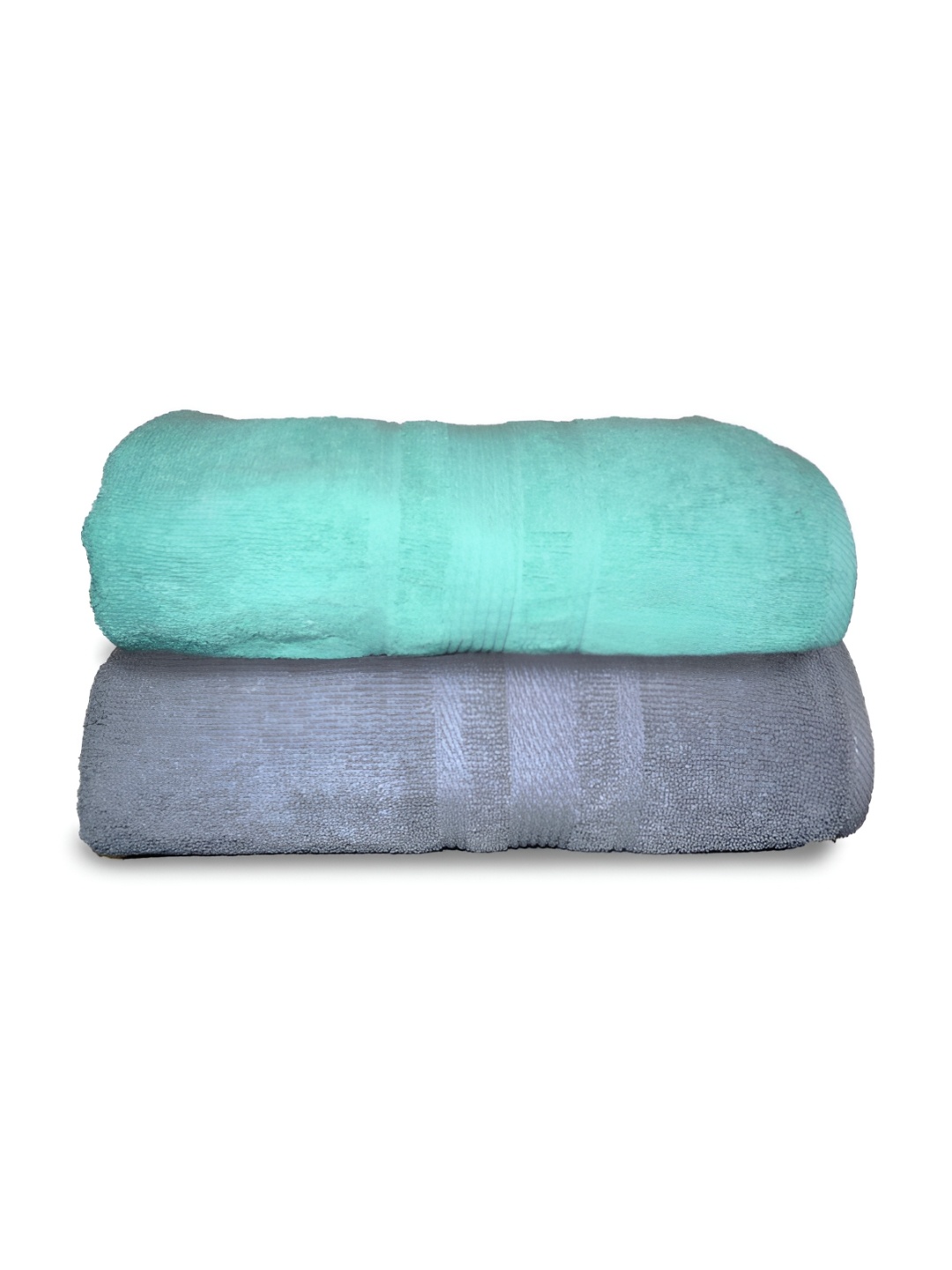 

Athom Living Sea Green & Grey 2 Pieces Cotton 500 GSM Bath Towels