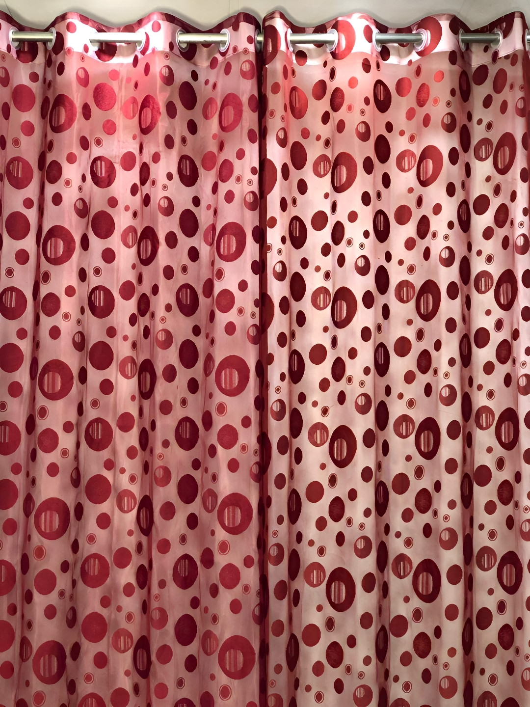 Galaxy Home Decor Maroon Set of 2 Floral Room Darkening Long Door Curtain