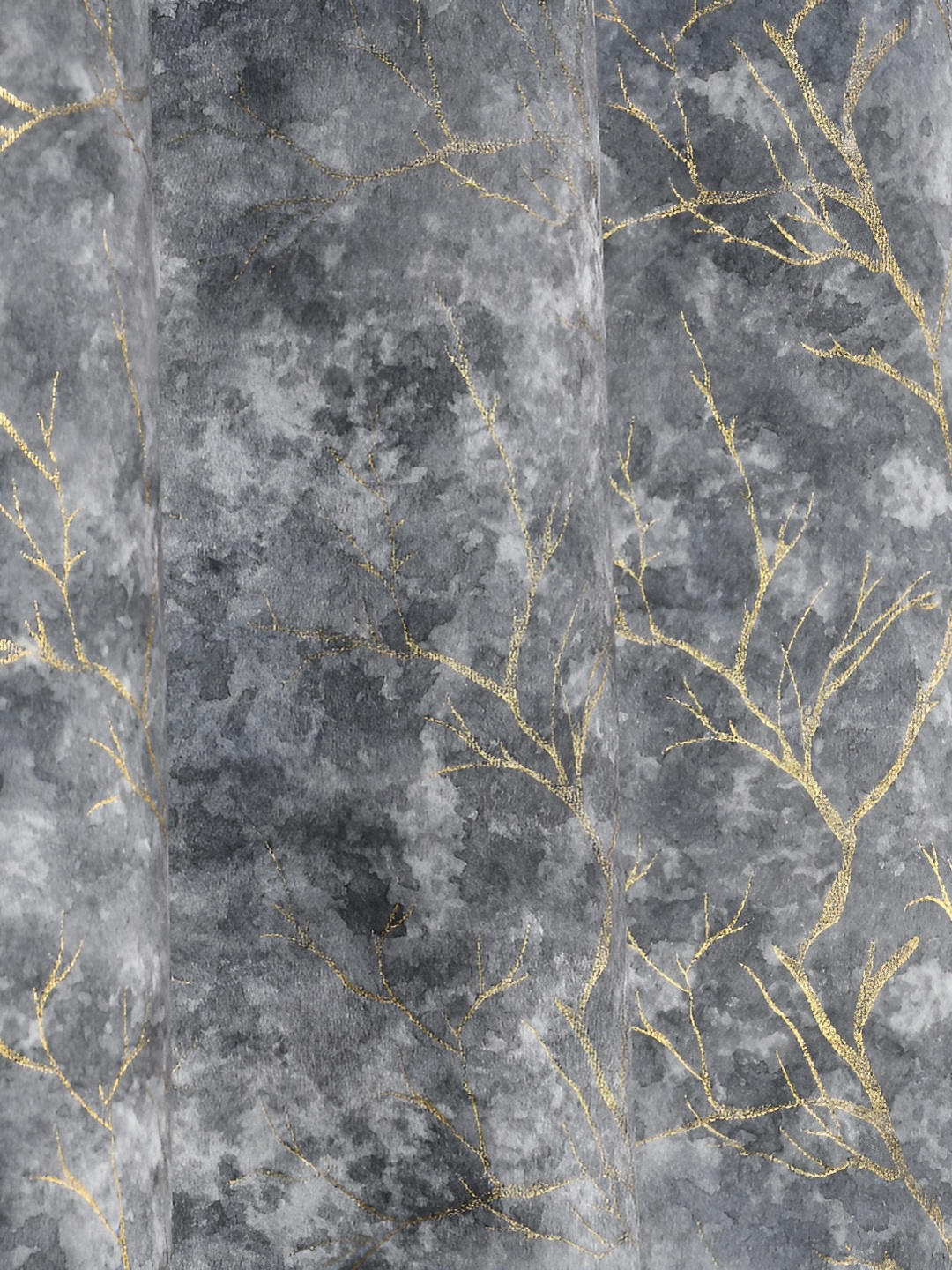 

Galaxy Home Decor Grey Floral Room Darkening Long Door Curtain