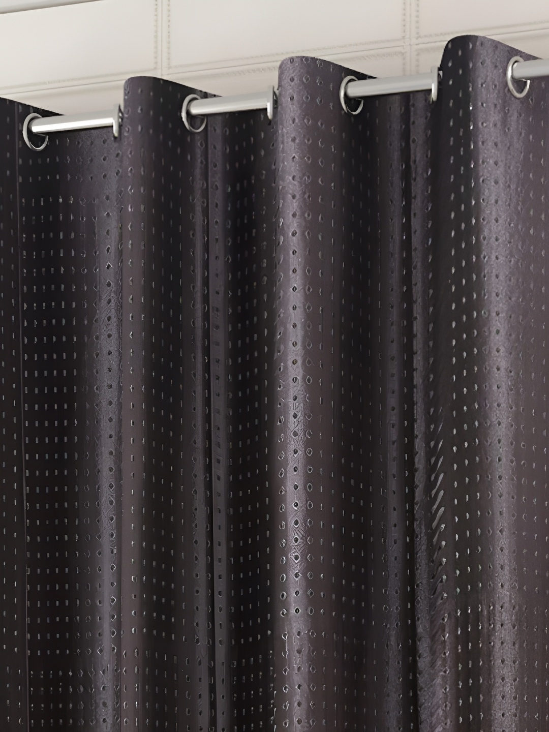 

Galaxy Home Decor Brown Set of 3 Floral Room Darkening Long Door Curtain