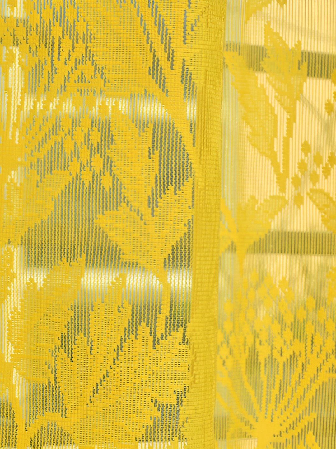 

Galaxy Home Decor Yellow Set of 2 Floral Room Darkening Long Door Curtain