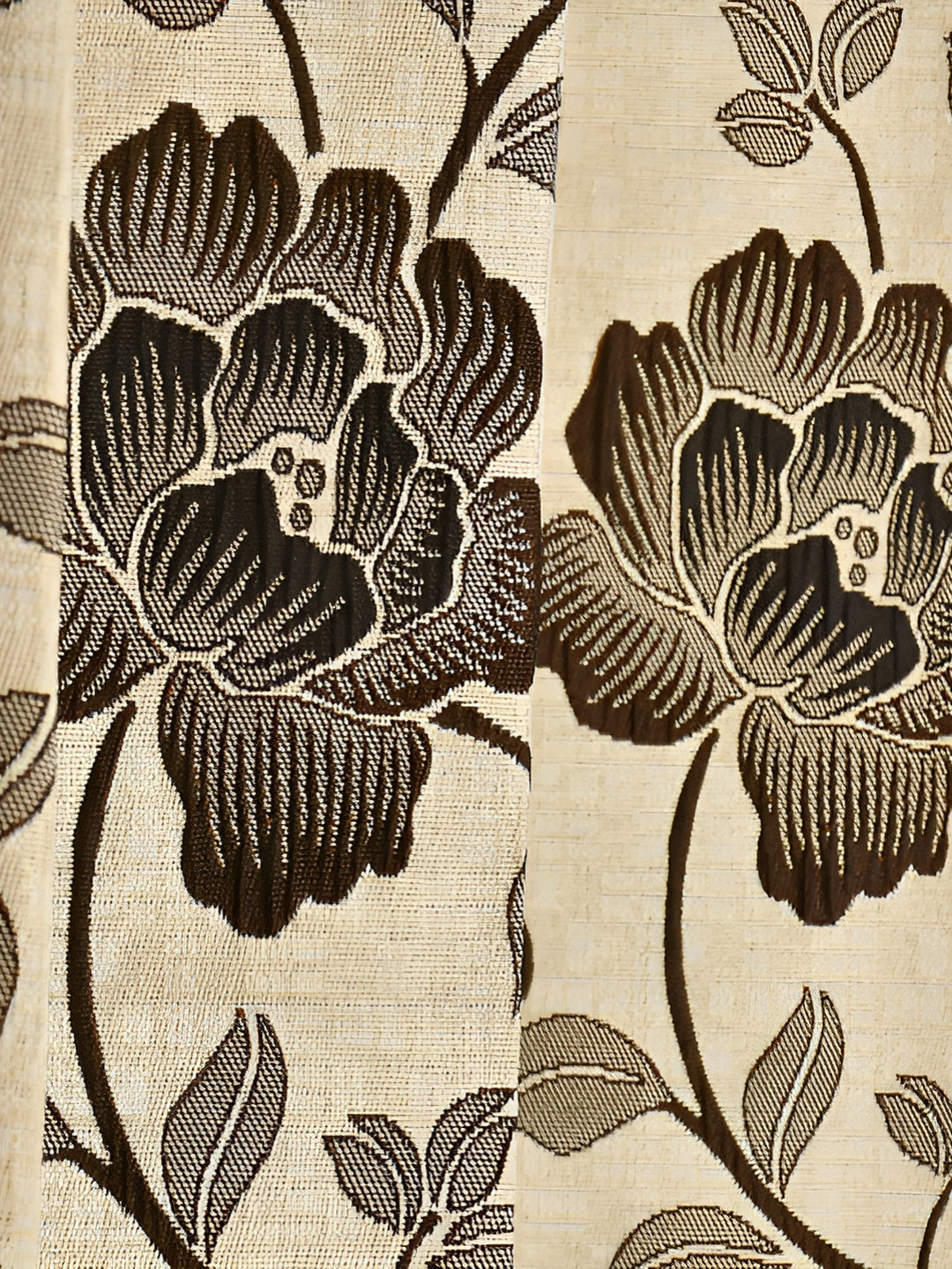 

Galaxy Home Decor Brown Set of 3 Floral Room Darkening Long Door Curtain