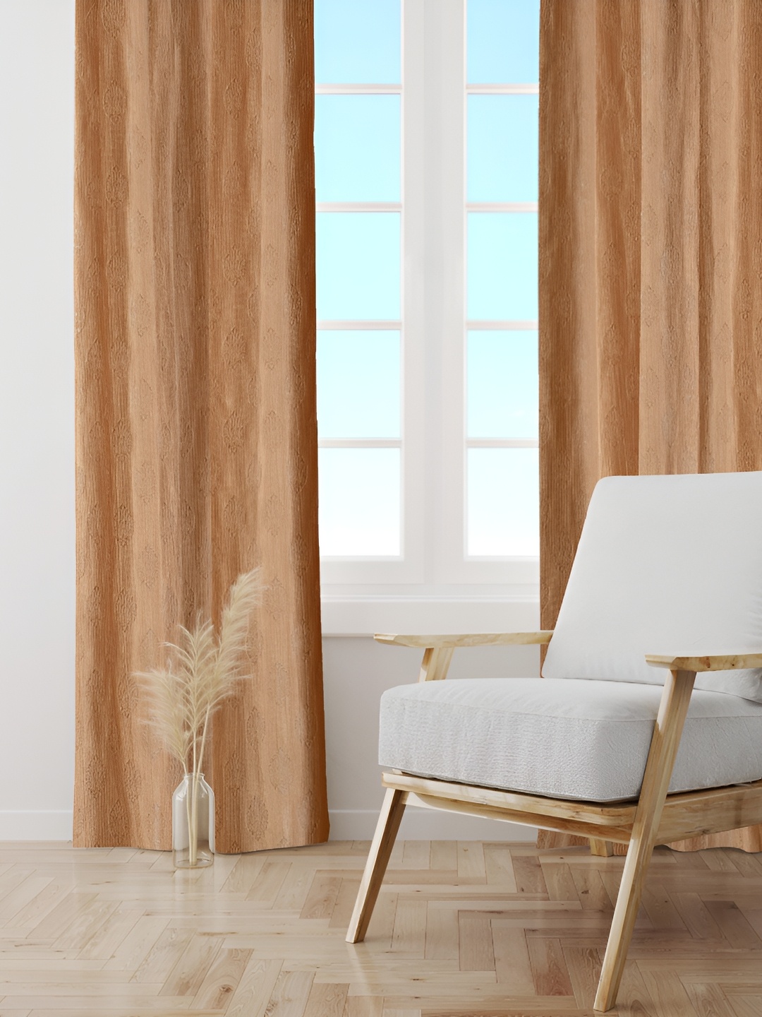 

Galaxy Home Decor Gold-Toned Set of 3 Floral Room Darkening Door Curtain