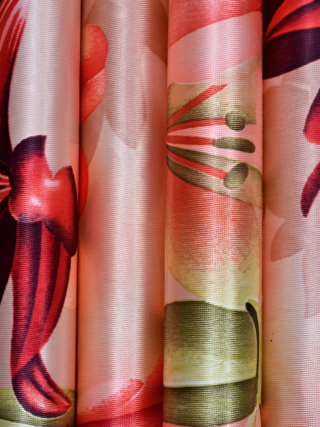 

Galaxy Home Decor Maroon Floral Room Darkening Long Door Curtain