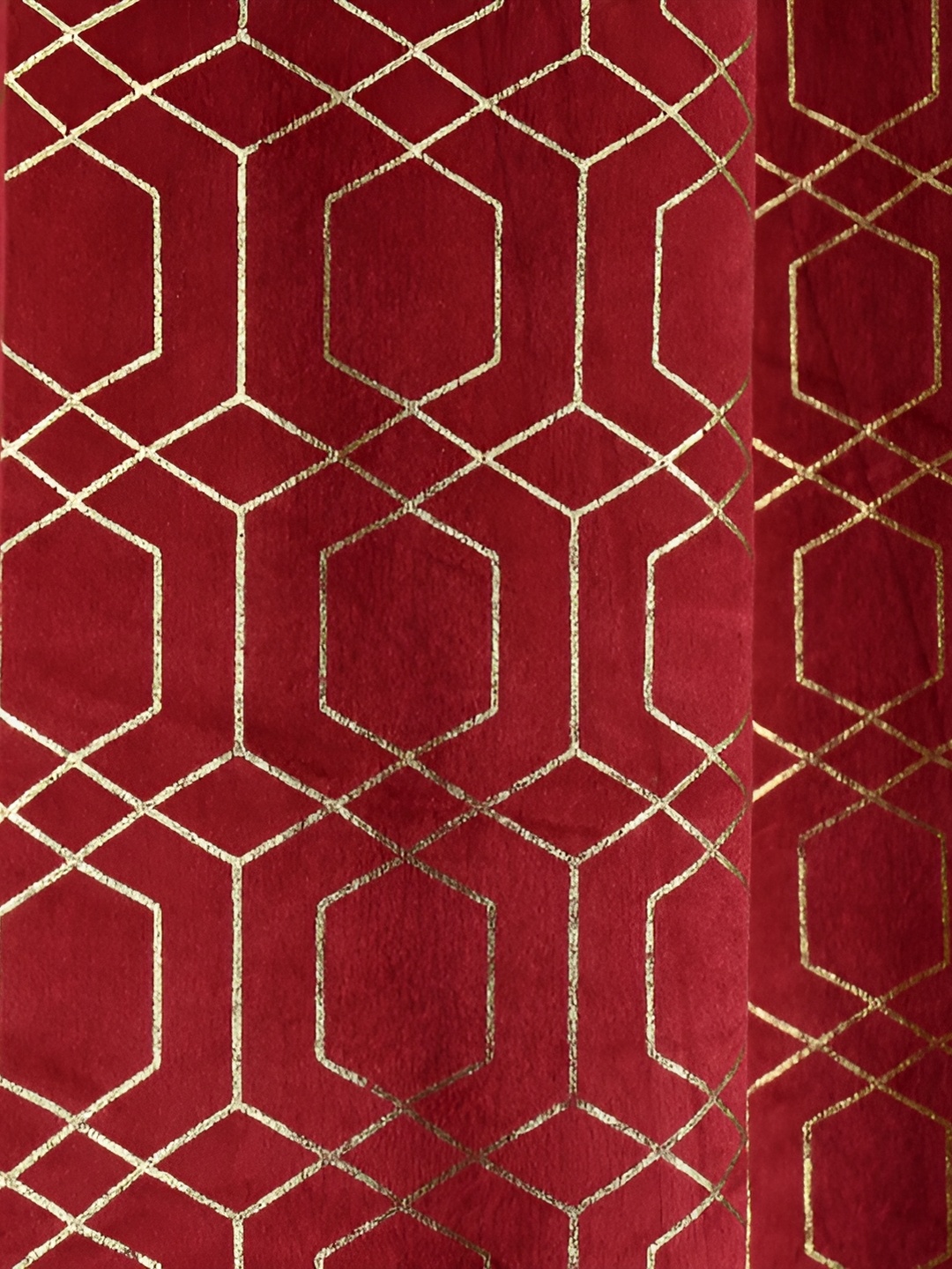 

Galaxy Home Decor Maroon Floral Room Darkening Window Curtain