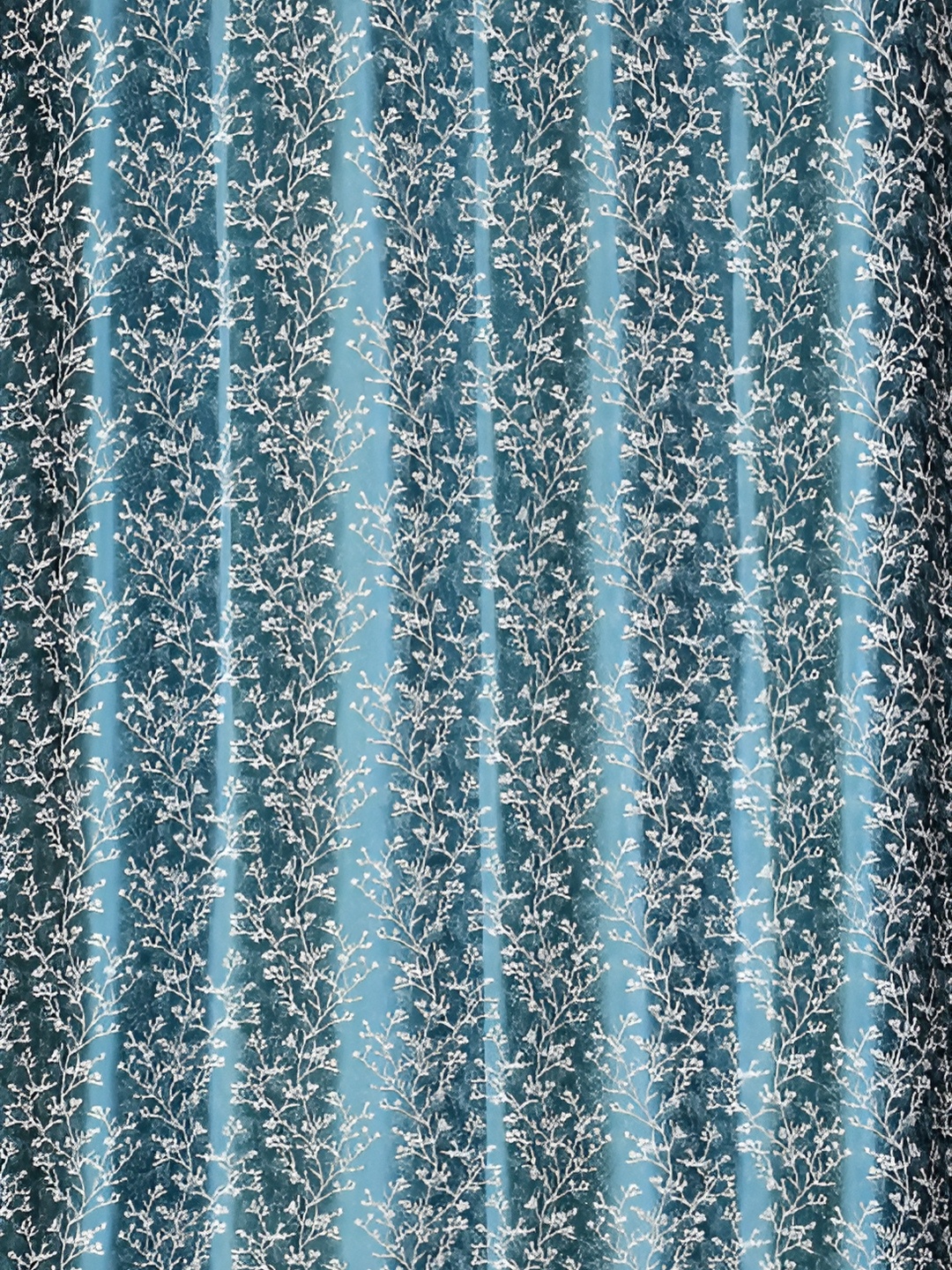 

Galaxy Home Decor Turquoise Blue Set of 3 Floral Room Darkening Door Curtain