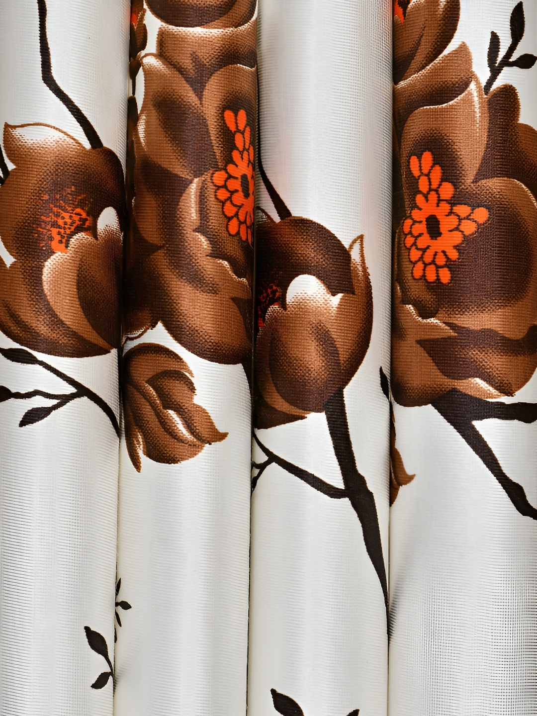 

Galaxy Home Decor Brown Set of 2 Floral Room Darkening Long Door Curtain
