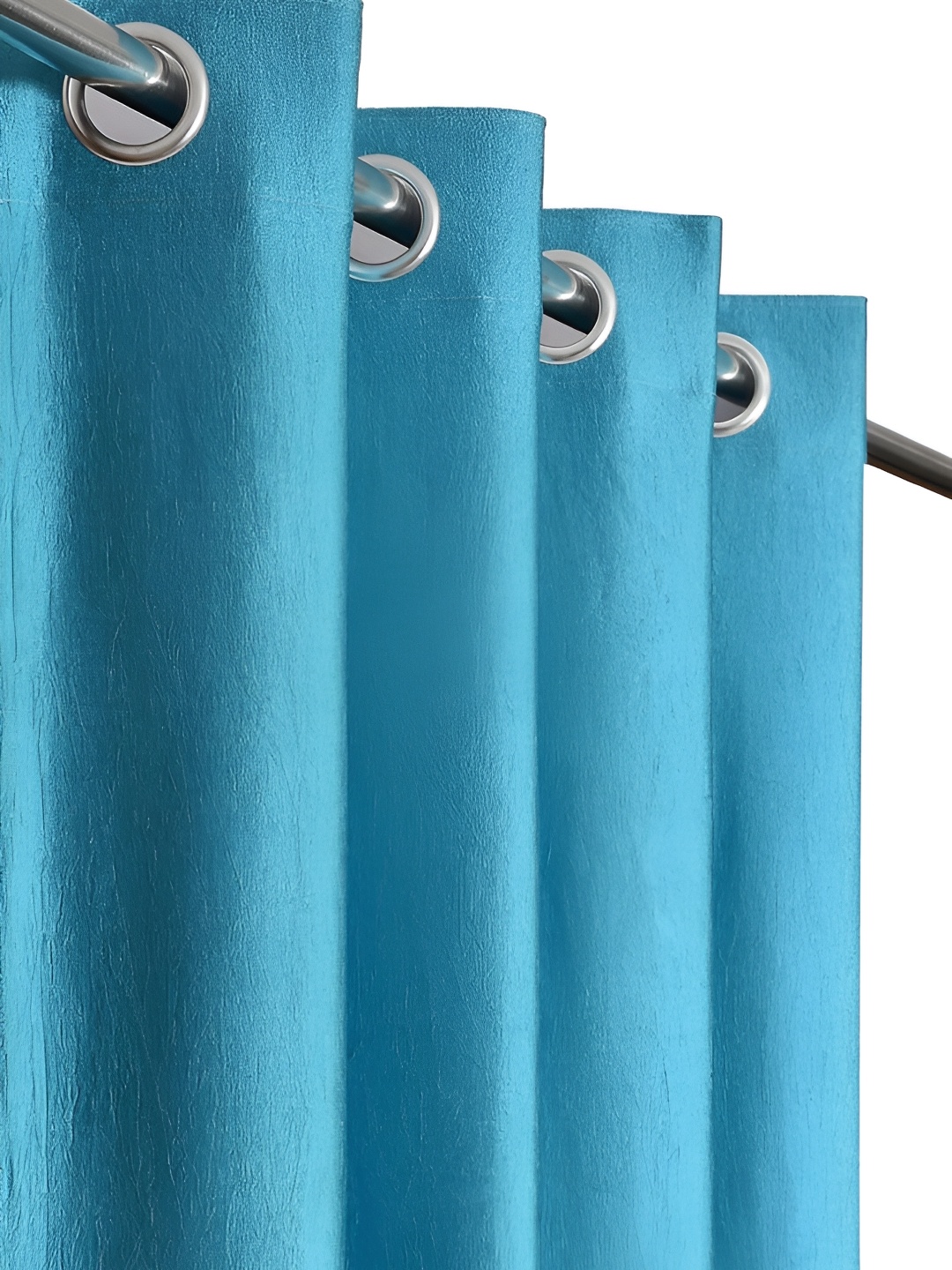 

Galaxy Home Decor Turquoise Blue Set of 3 Floral Room Darkening Long Door Curtain