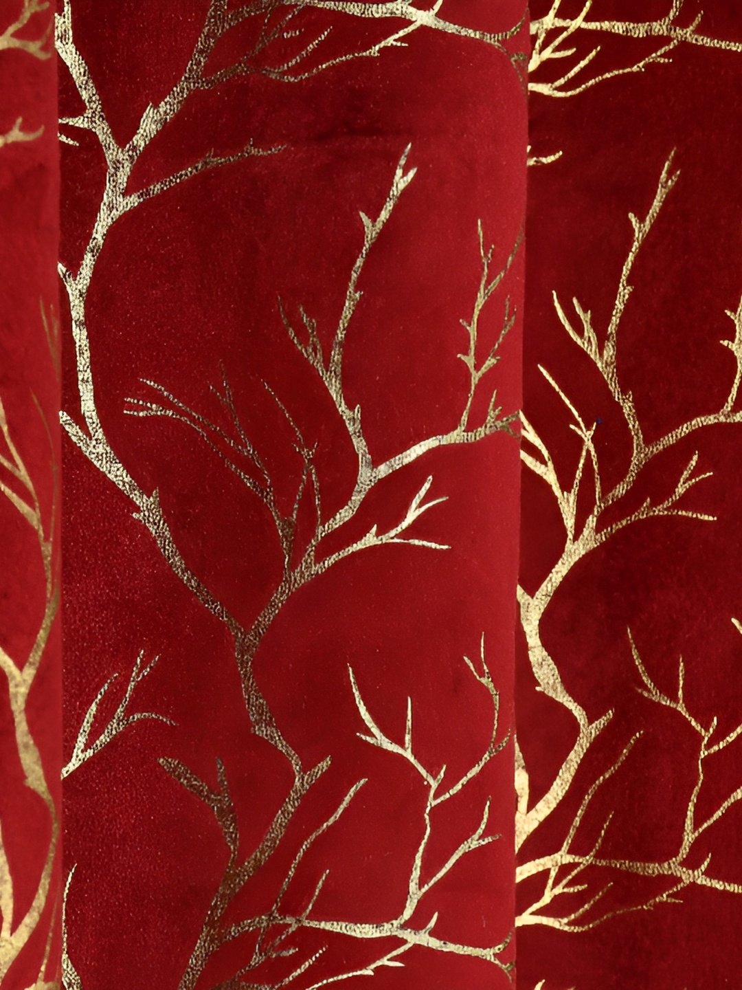 

Galaxy Home Decor Maroon Floral Room Darkening Window Curtain