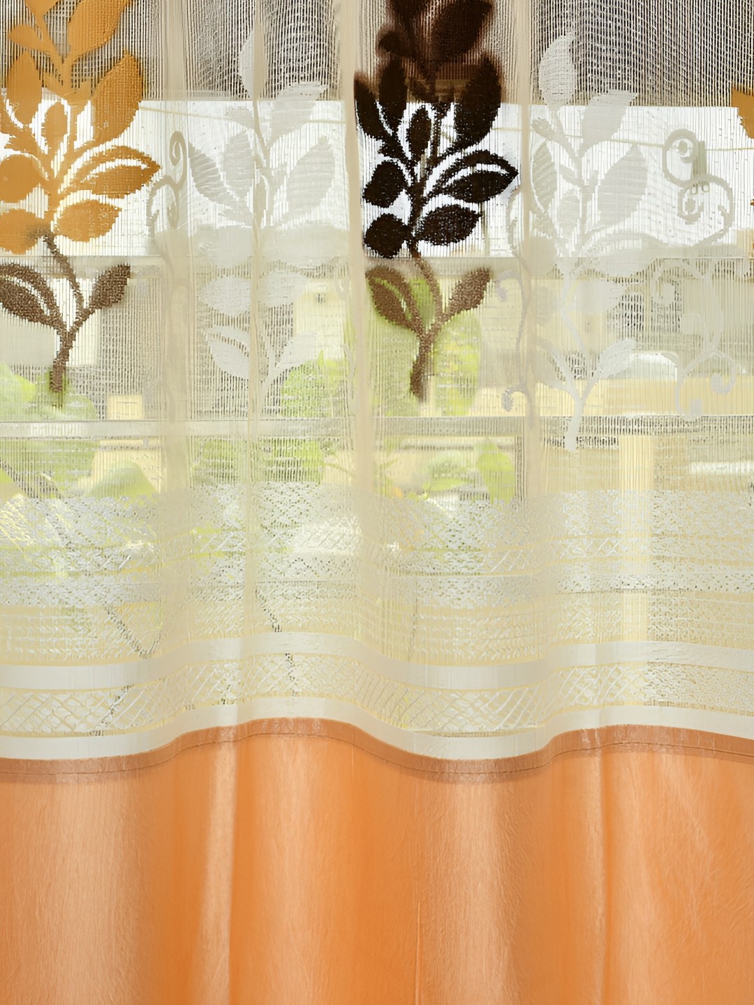 

Galaxy Home Decor Gold-Toned Set of 2 Floral Room Darkening Window Curtain
