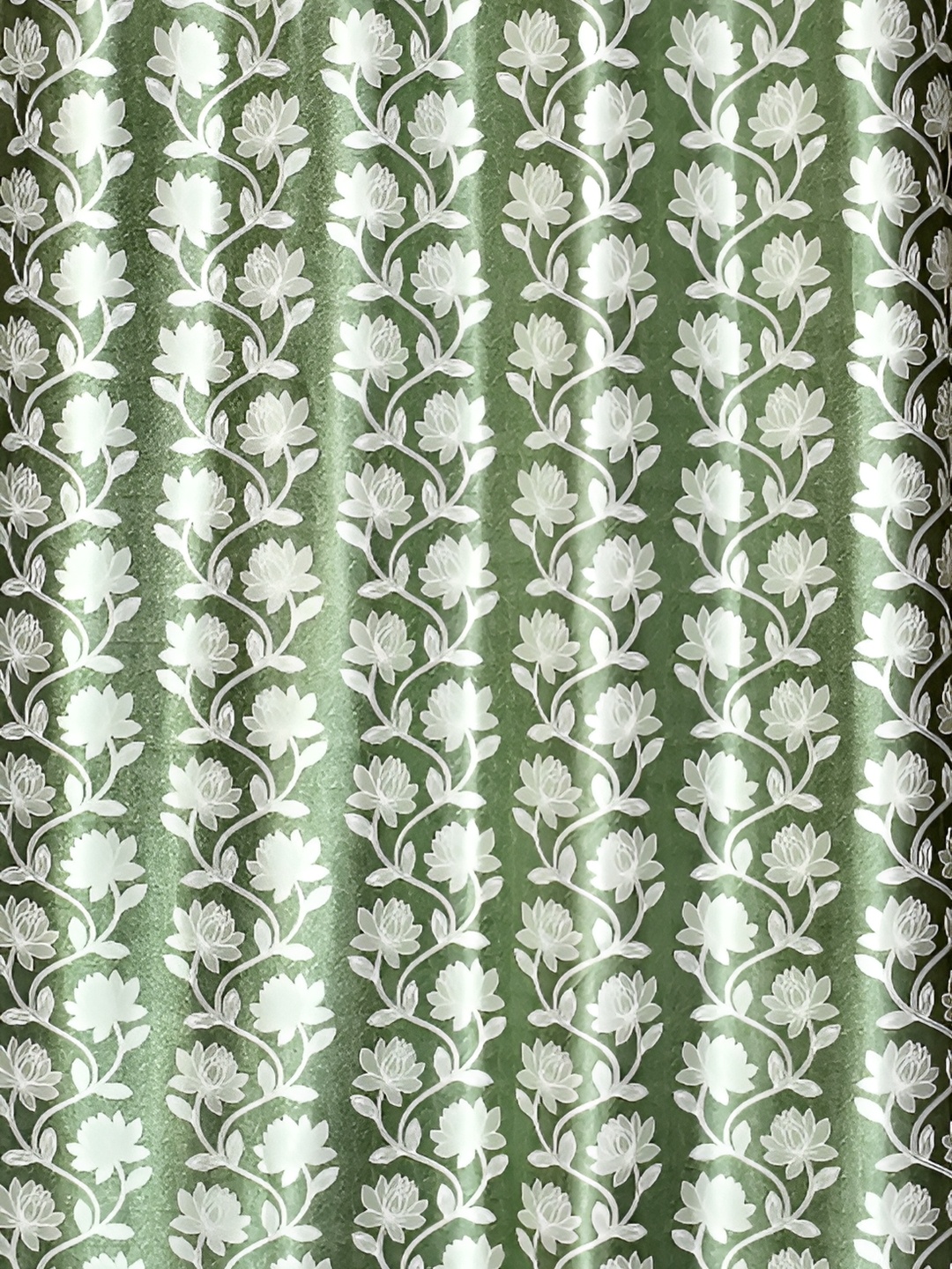 

Galaxy Home Decor Green Floral Room Darkening Long Door Curtain