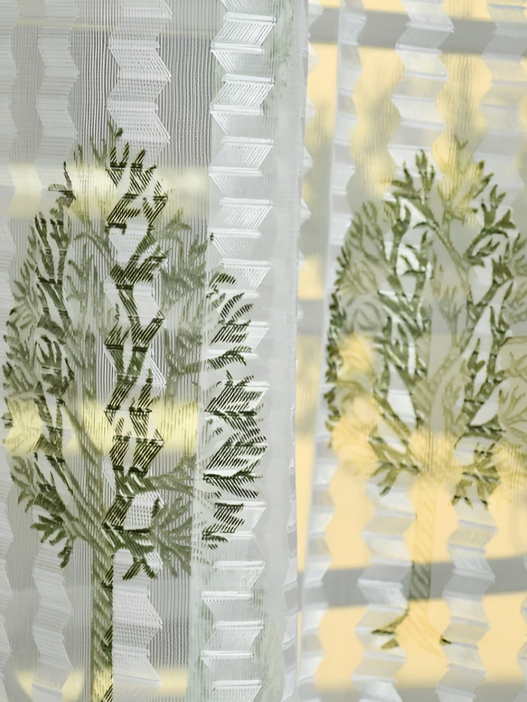 

Galaxy Home Decor Green Set of 2 Floral Room Darkening Long Door Curtain