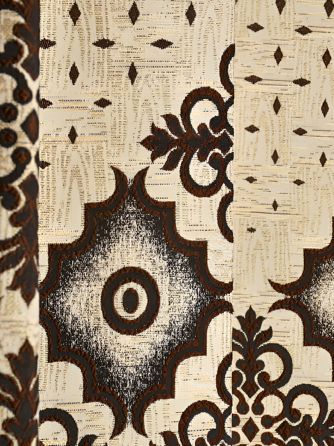 

Galaxy Home Decor Brown Set of 3 Floral Room Darkening Long Door Curtain
