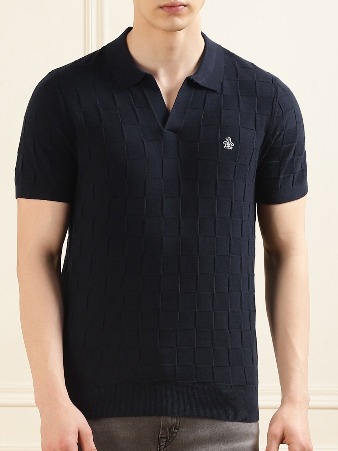 

Original Penguin Polo Collar Round Neck Short Sleeves Cotton Casual T-shirt, Blue