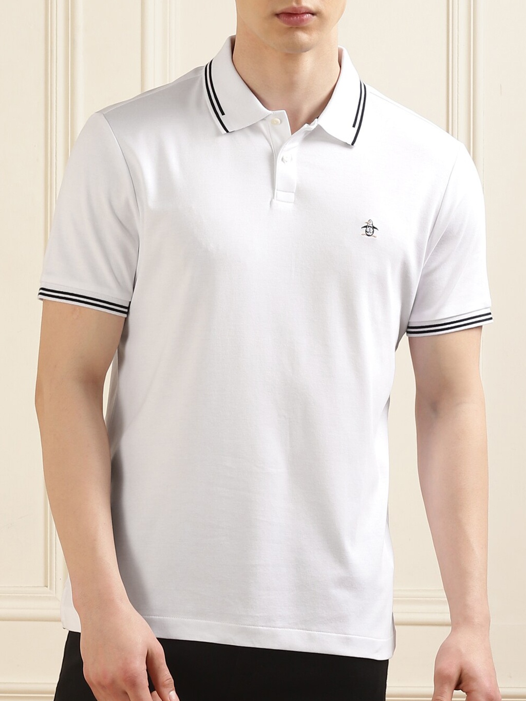 

Original Penguin Polo Collar Round Neck Short Sleeves Cotton Casual T-shirt, White