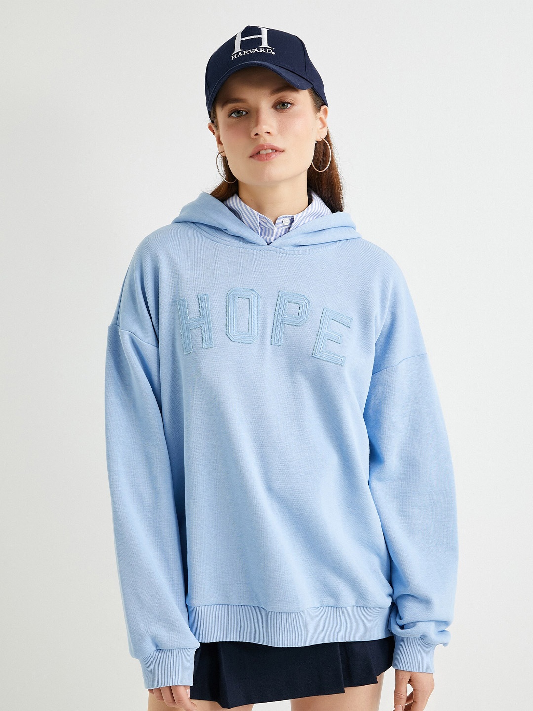 

Koton Hooded Pullover Sweatshirt, Blue