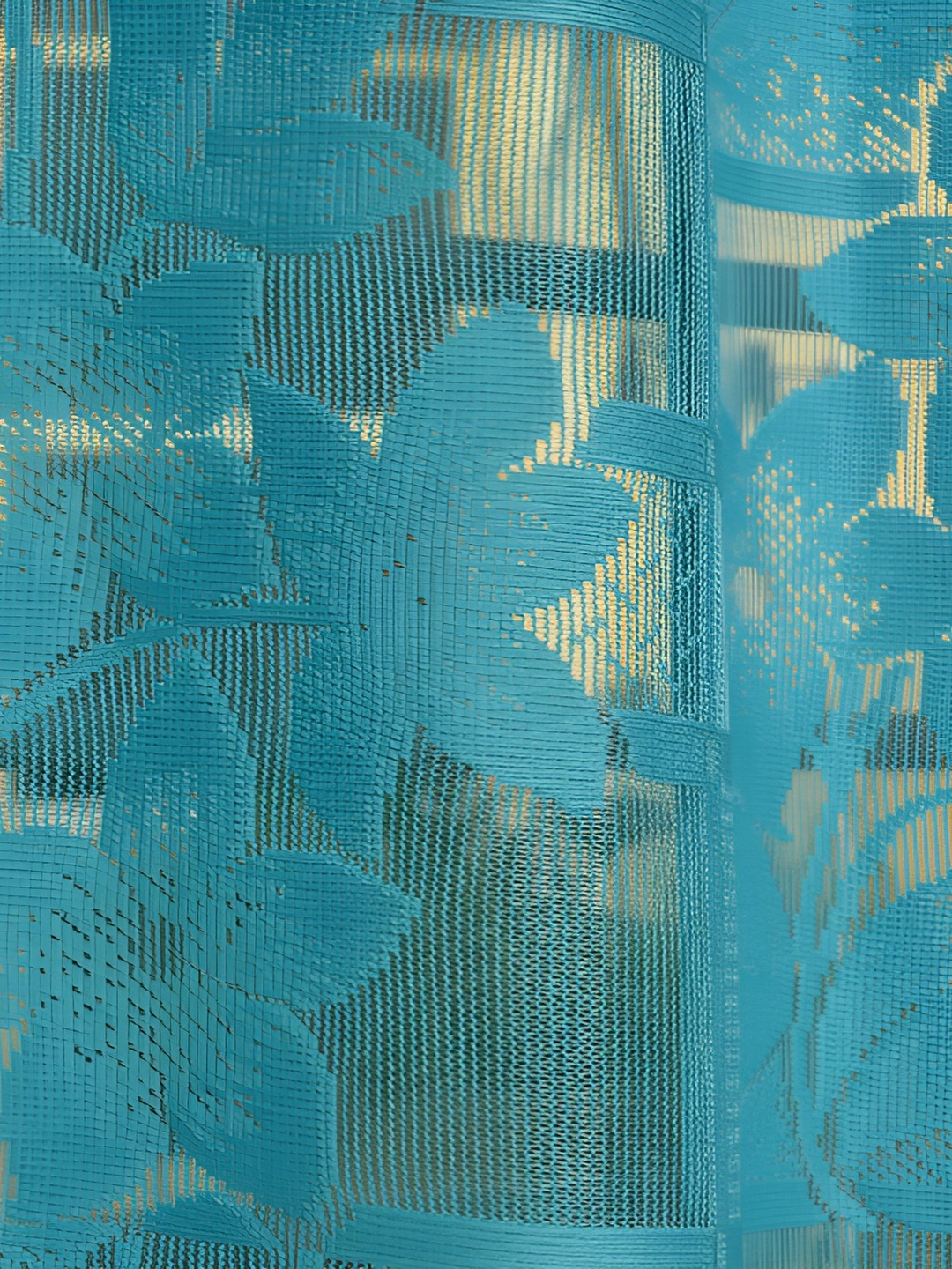 

Galaxy Home Decor Turquoise Blue Set of 2 Floral Room Darkening Door Curtain