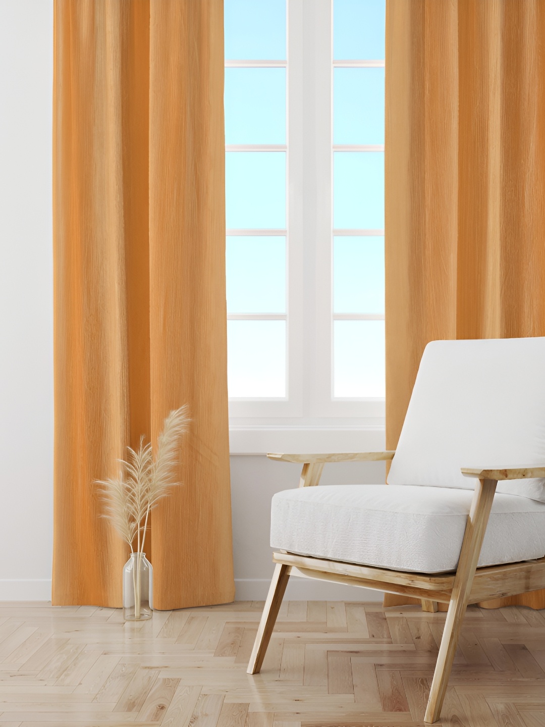 

Galaxy Home Decor Gold-Toned Set of 2 Floral Room Darkening Long Door Curtain