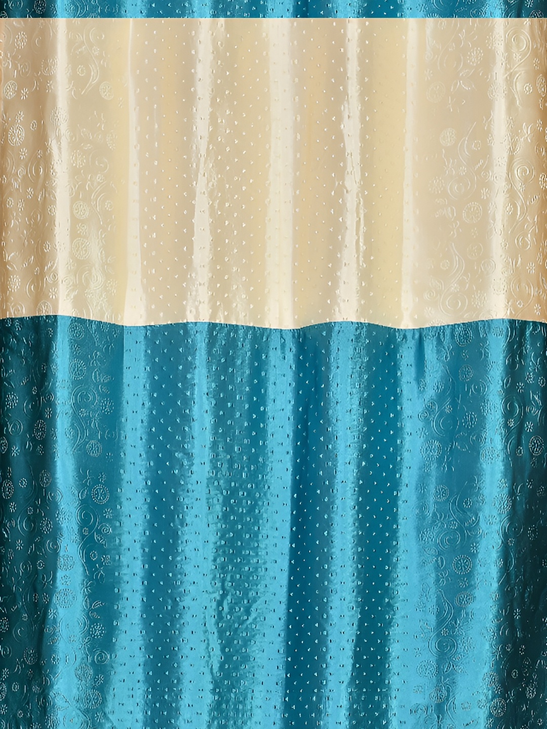 

Galaxy Home Decor Turquoise Blue Set of 2 Floral Room Darkening Window Curtain