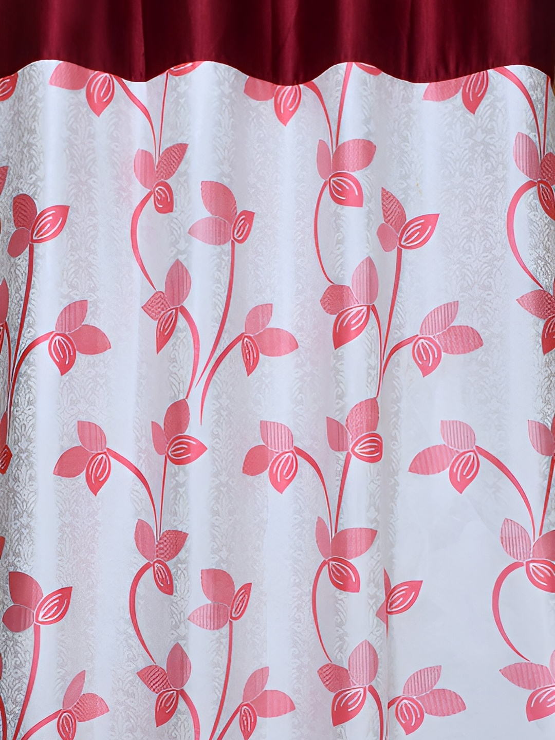 

Galaxy Home Decor Maroon Set of 3 Floral Room Darkening Long Door Curtain