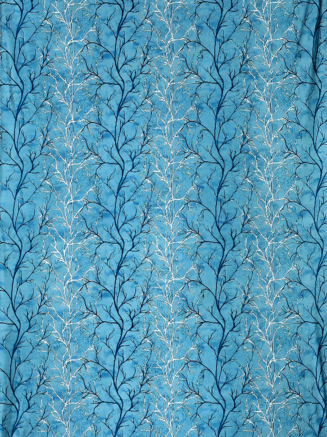 

Galaxy Home Decor Turquoise Blue Set of 3 Floral Room Darkening Window Curtain