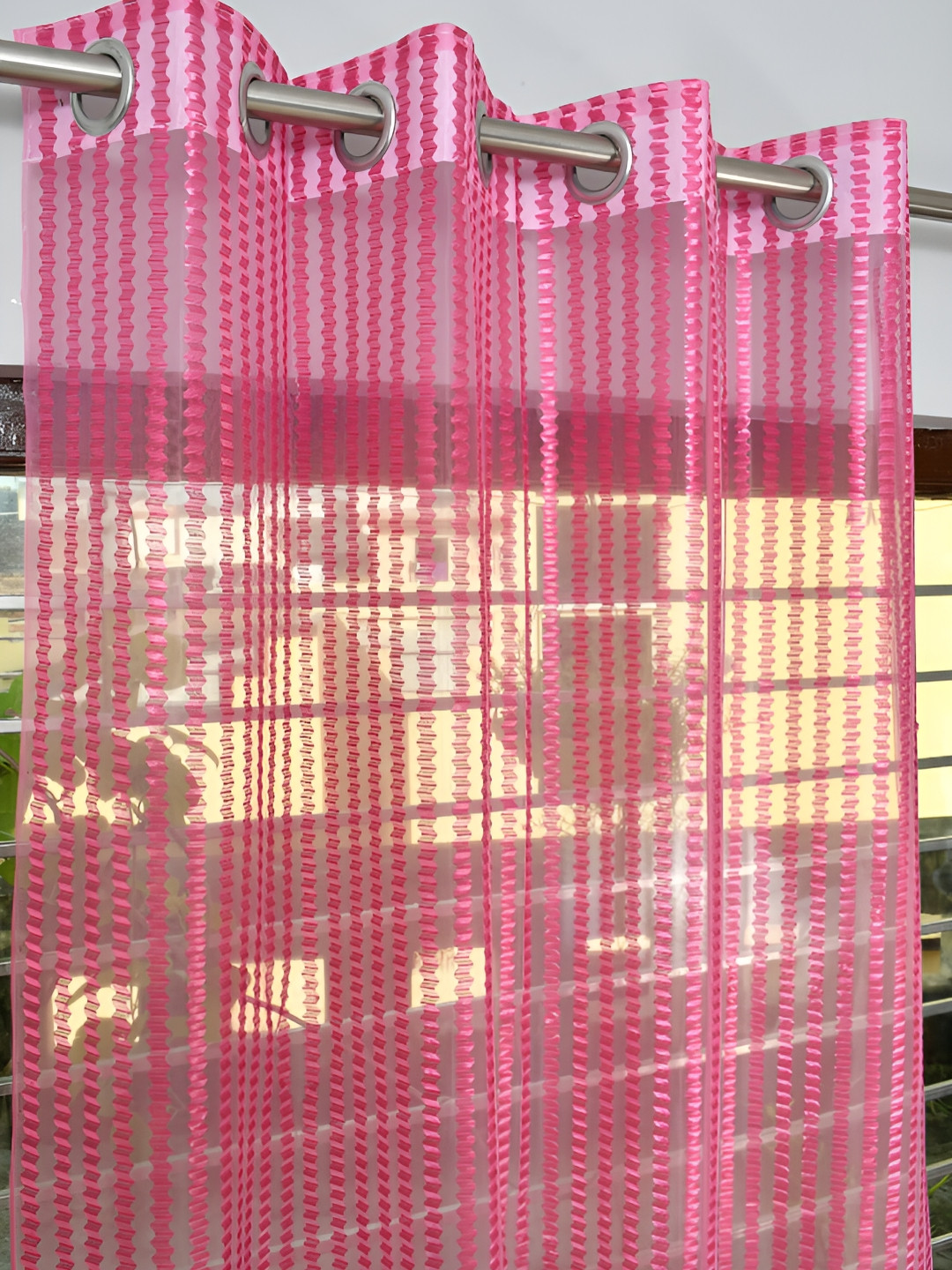 

Galaxy Home Decor Pink Set of 3 Floral Room Darkening Window Curtain