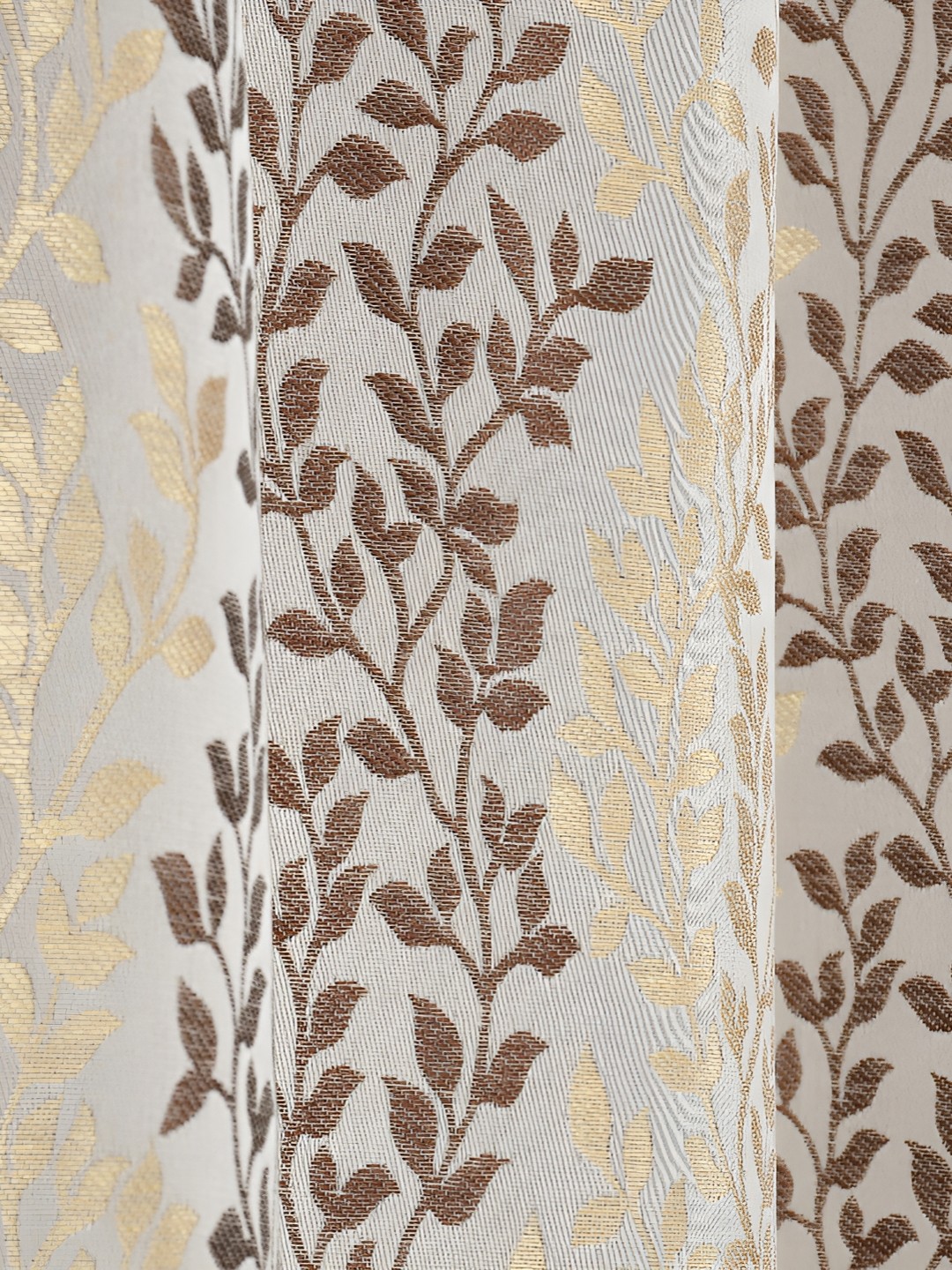 

Galaxy Home Decor Brown Set of 2 Floral Room Darkening Window Curtain