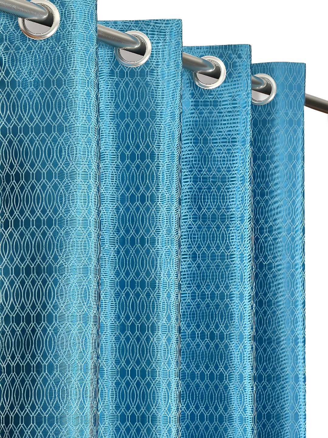 

Galaxy Home Decor Turquoise Blue Set of 3 Floral Room Darkening Door Curtain