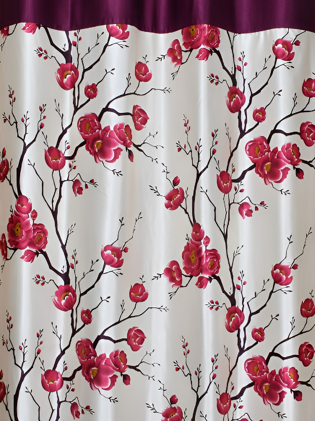Galaxy Home Decor Burgundy Floral Room Darkening Window Curtain
