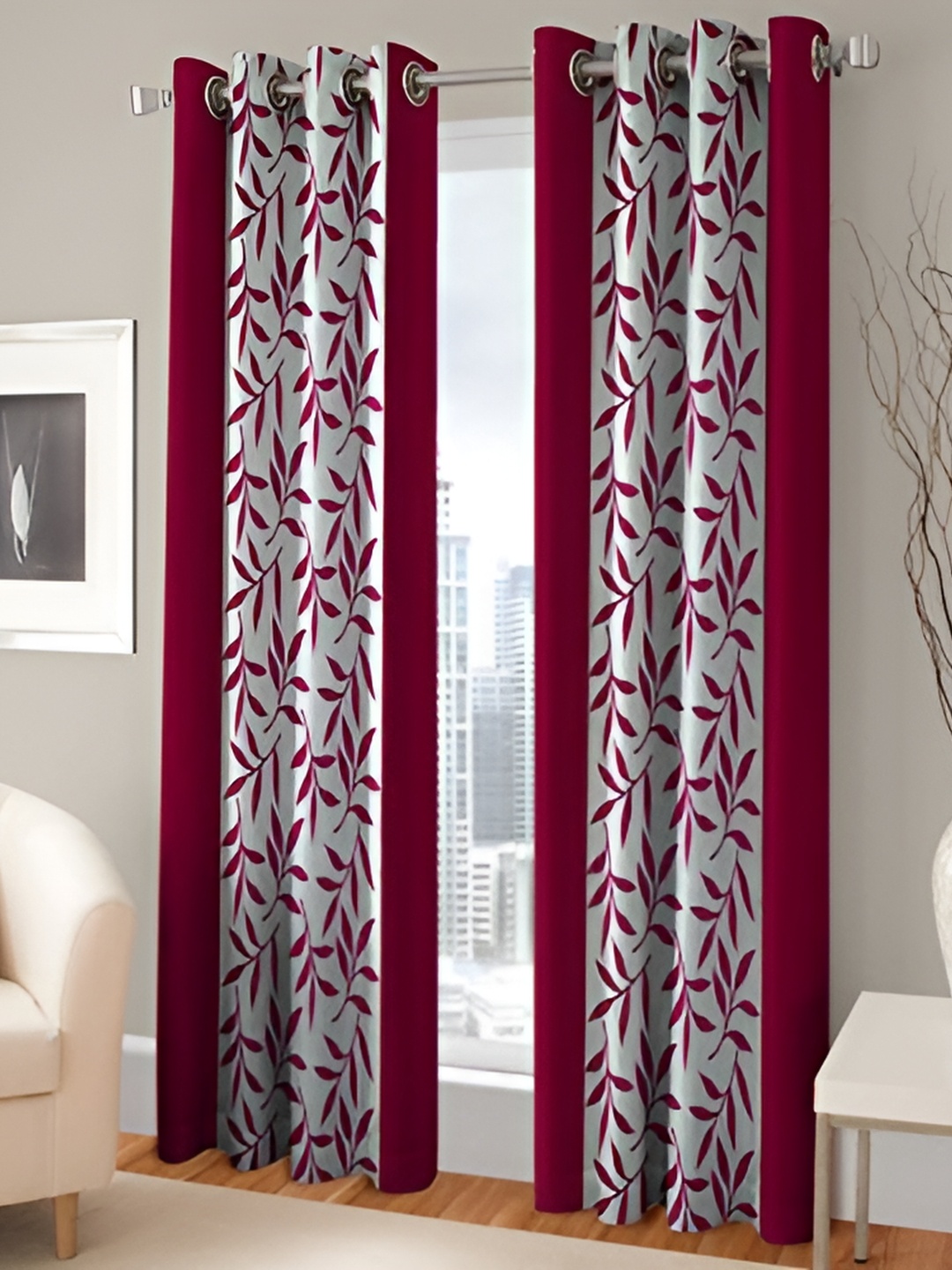 

Galaxy Home Decor Pink Floral Room Darkening Window Curtain