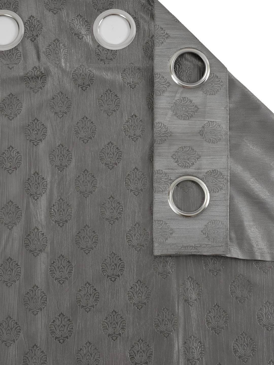 

Galaxy Home Decor Grey Set of 2 Floral Room Darkening Window Curtain
