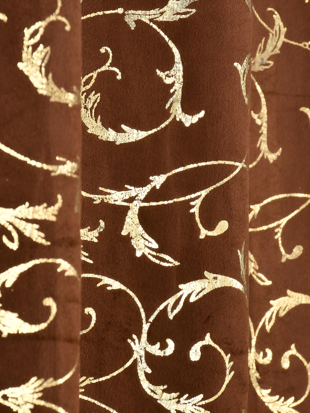 

Galaxy Home Decor Brown Set of 3 Floral Room Darkening Window Curtain