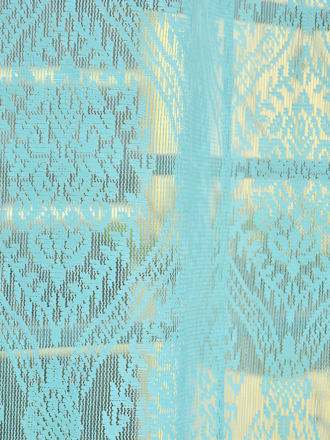 

Galaxy Home Decor Turquoise Blue Floral Room Darkening Long Door Curtain