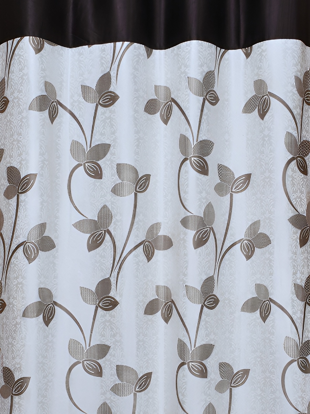 

Galaxy Home Decor Brown Set of 3 Floral Room Darkening Long Door Curtain