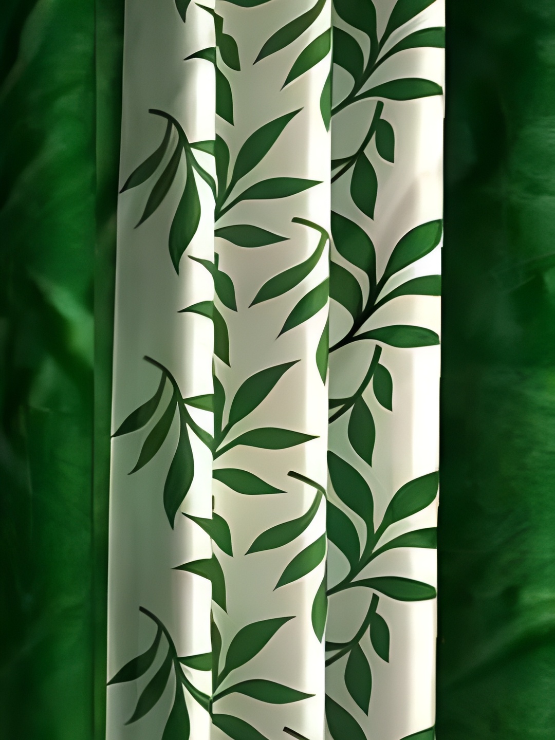 

Galaxy Home Decor Green Floral Room Darkening Long Door Curtain
