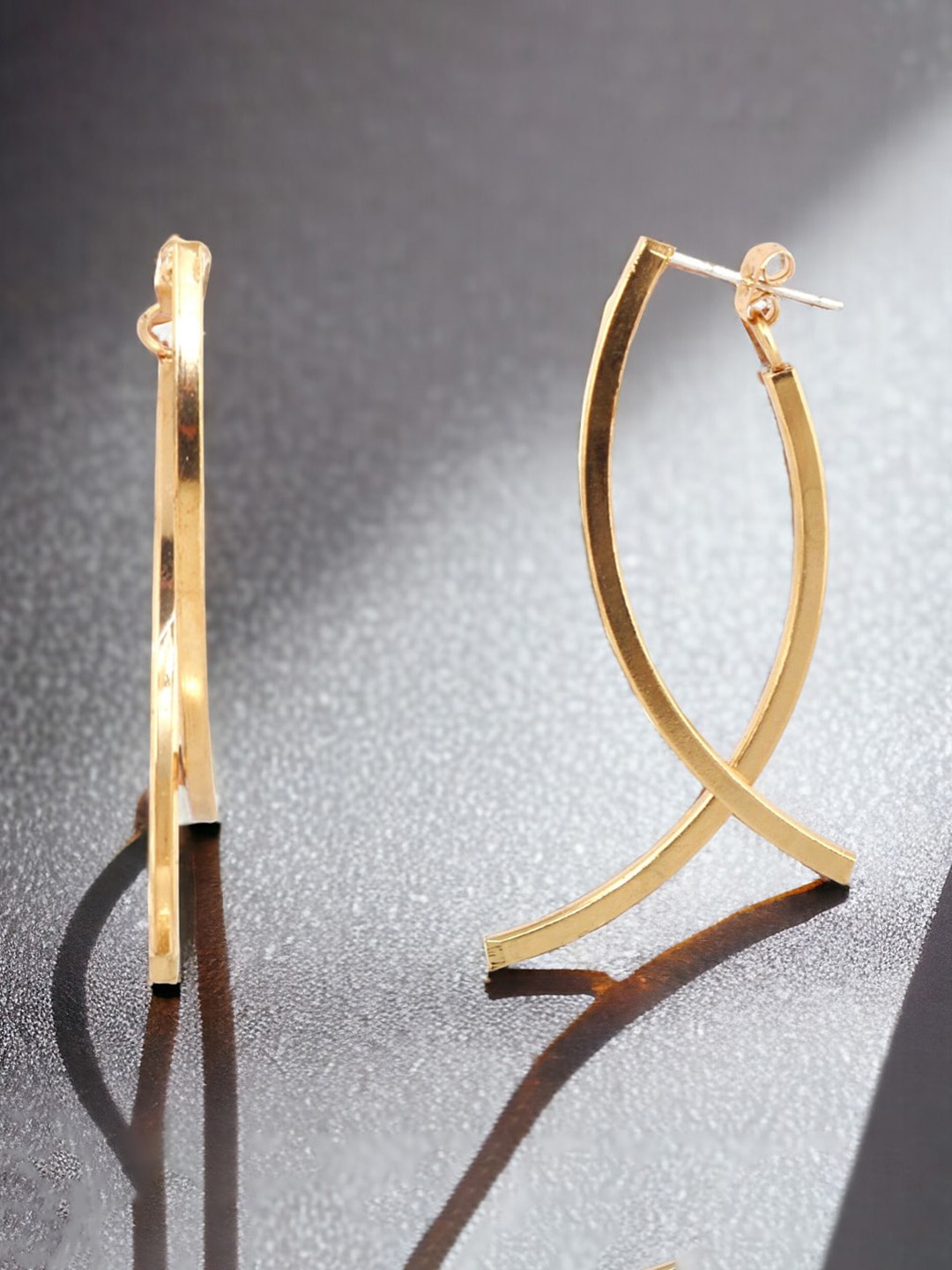 

LUCKY JEWELLERY Gold Plated Contemporary Drop Earrings