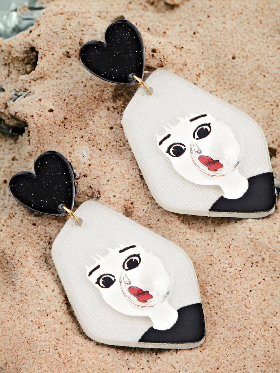 

LUCKY JEWELLERY Gold-Plated Contemporary Drop Earrings, White